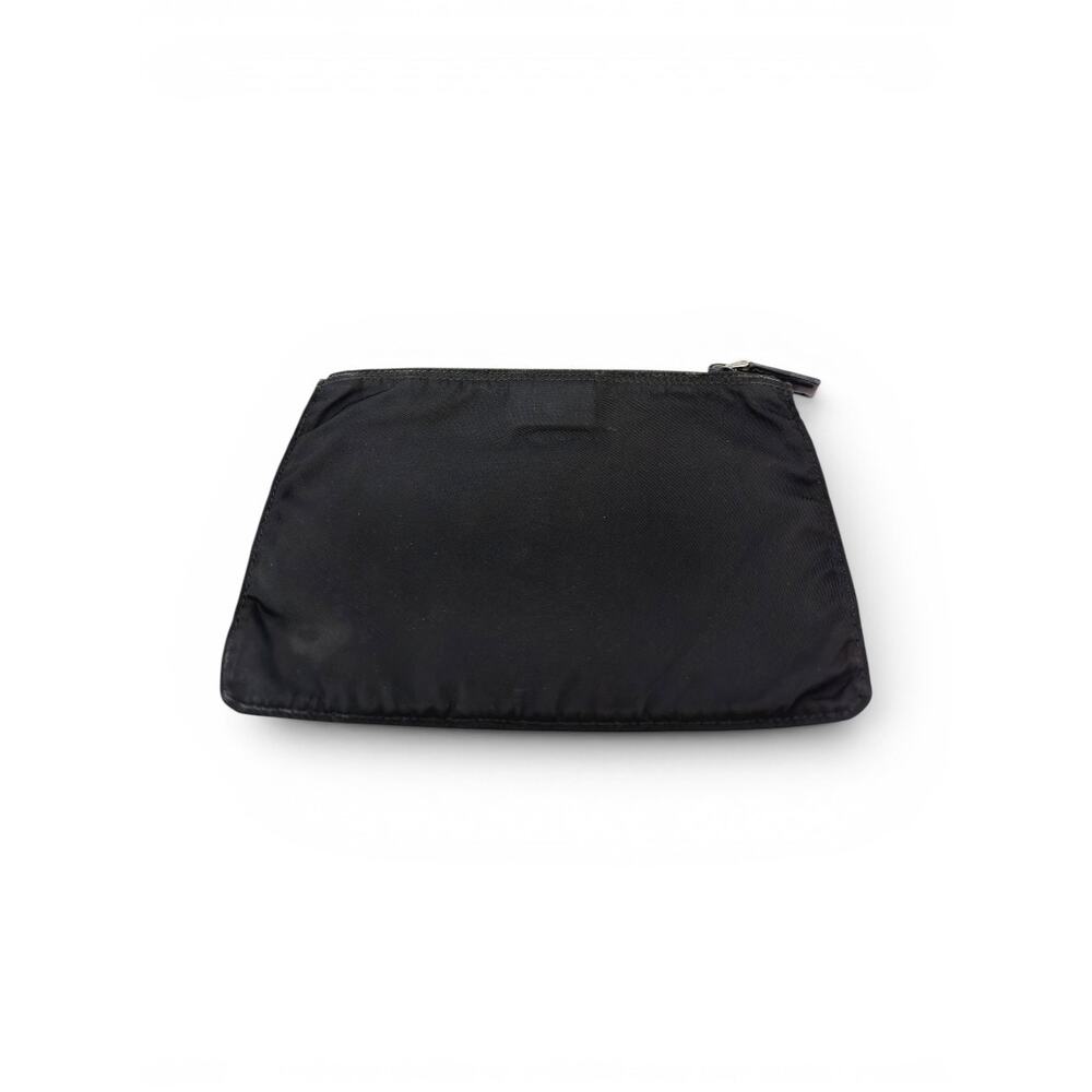 Prada Black Tessuto Nylon Zip Cosmetic Pouch Makeup Bag Clutch - Picture 3 of 6